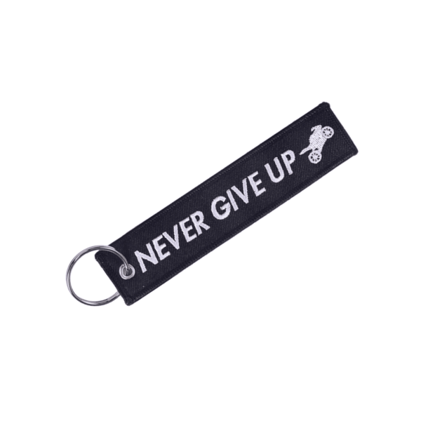 NEVER GIVE UP | MOTORCYCLE KEYCHAIN 2X - Image 1