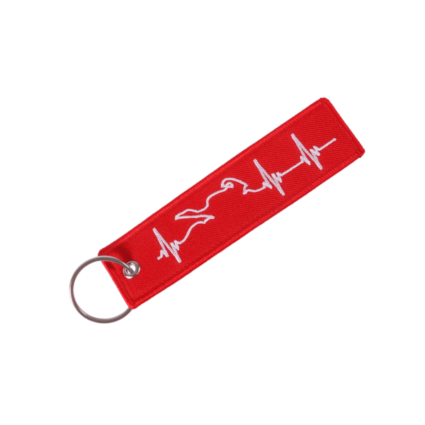 MOTORCYCLE HEARTBEAT RED | MOTORCYCLE KEYCHAIN 2X - Image 1