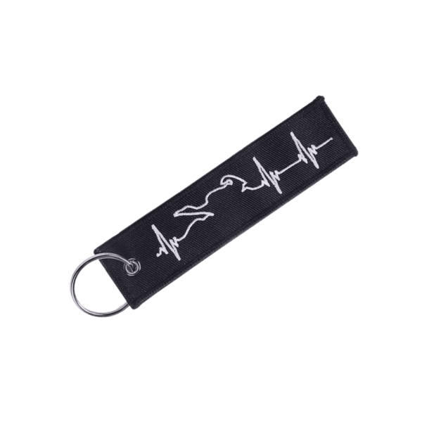 MOTORCYCLE HEARTBEAT BLACK | MOTORCYCLE KEYCHAIN - Image 1