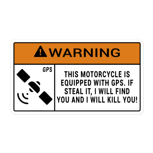 GPS WARNING STICKER - Image 1