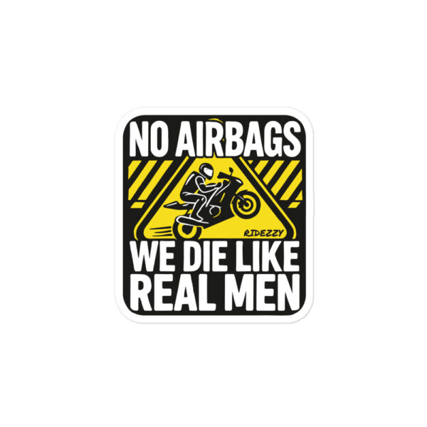 MOTORCYCLE STICKER - NO AIRBAGS WE DIE LIKE REAL MEN (2 PACK) - Image 2