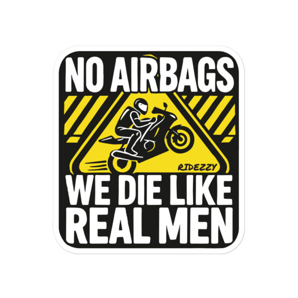 MOTORCYCLE STICKER - NO AIRBAGS WE DIE LIKE REAL MEN (2 PACK) - Image 3